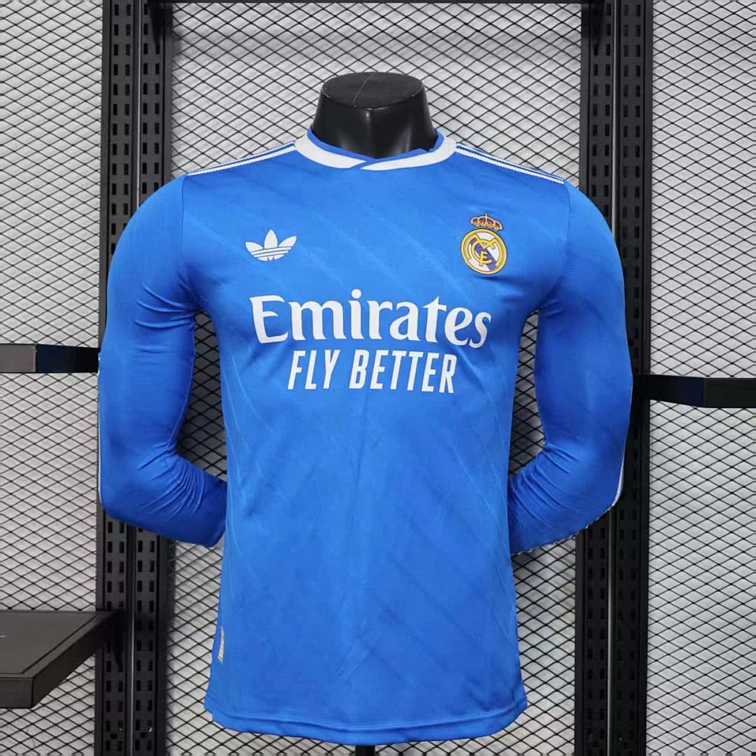25-26 Player Real Madrid Third Away Long Sleeve Kit S-3XL Cheap Football Jersey Wholesale Yupoo