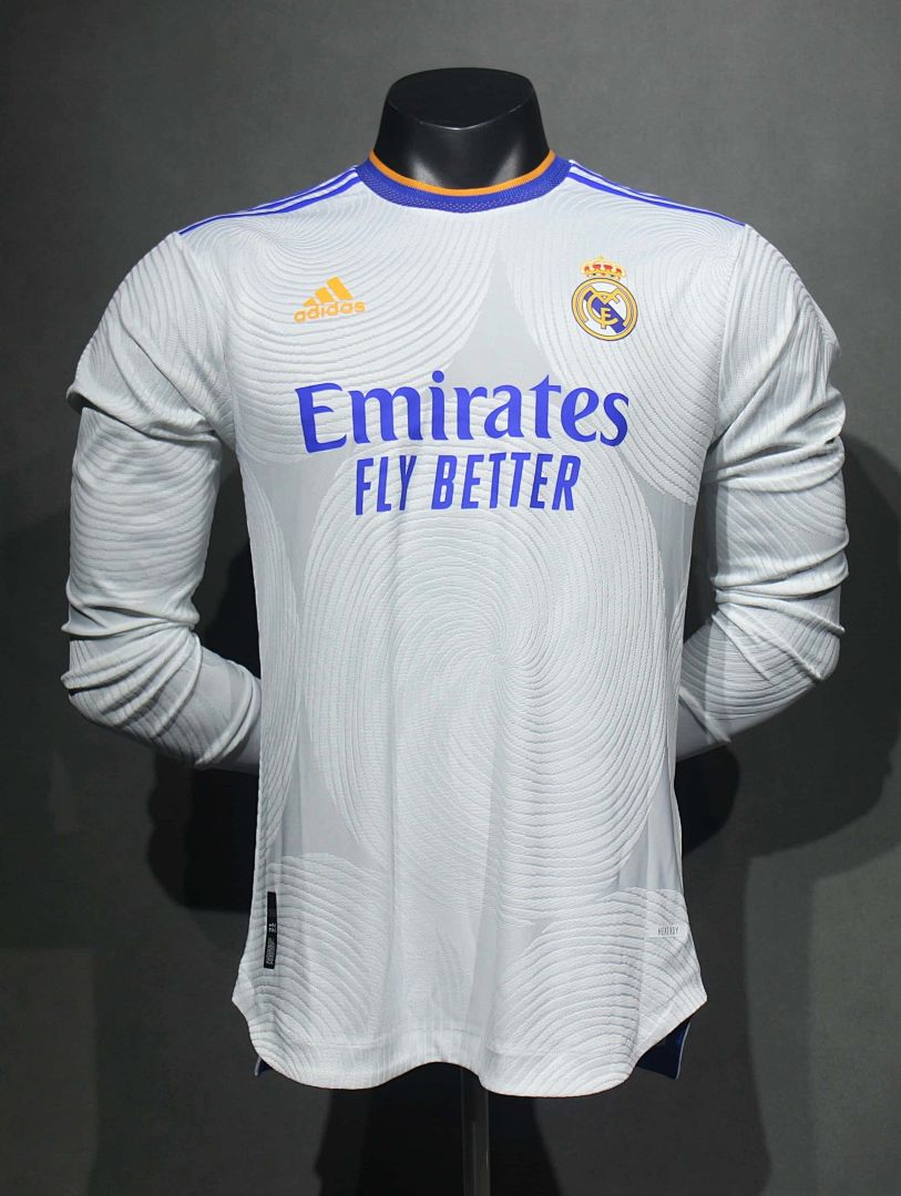 21-22 Retro Player Real Madrid Home Kit Long Sleeve Cheap Football Jersey Wholesale Yupoo