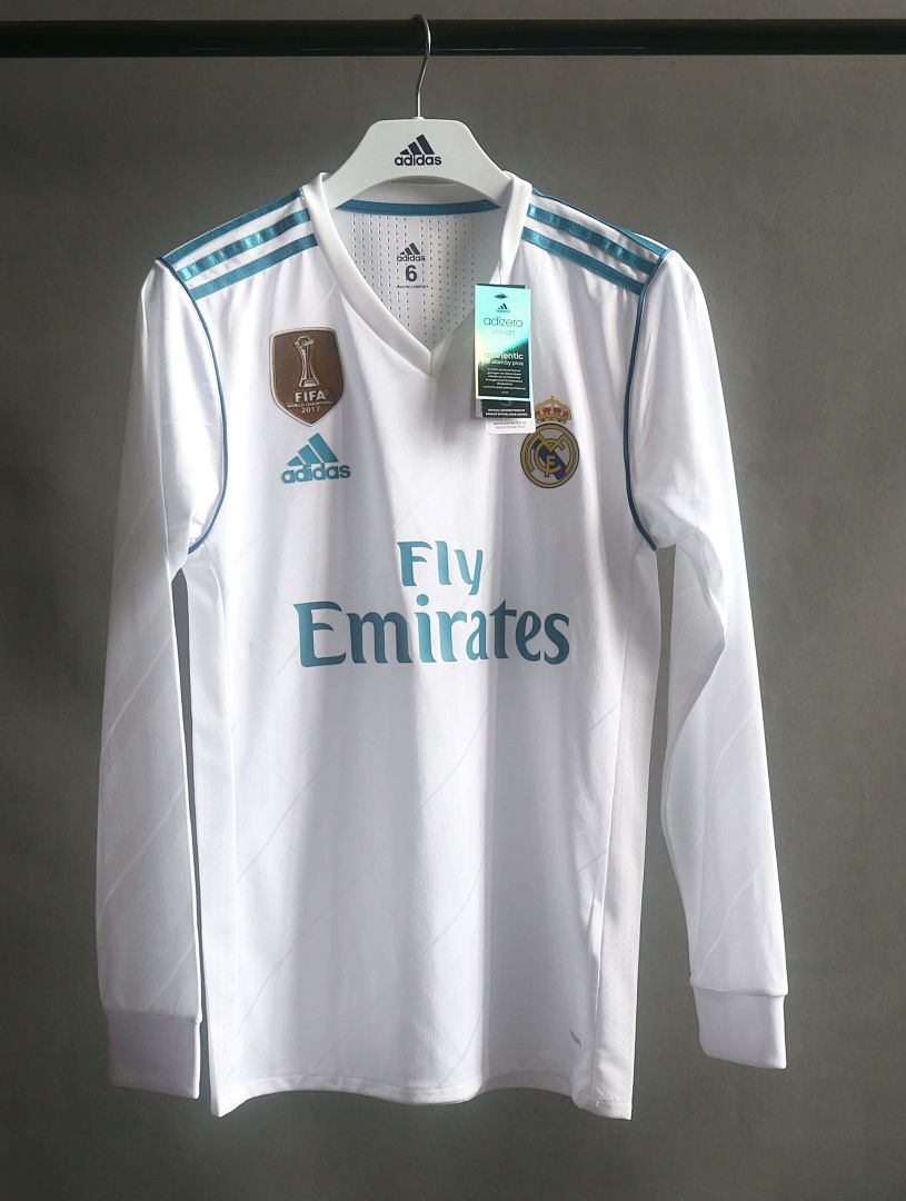 17-18 Retro Player Real Madrid Home Kit Long Sleeve Cheap Football Jersey Wholesale Yupoo