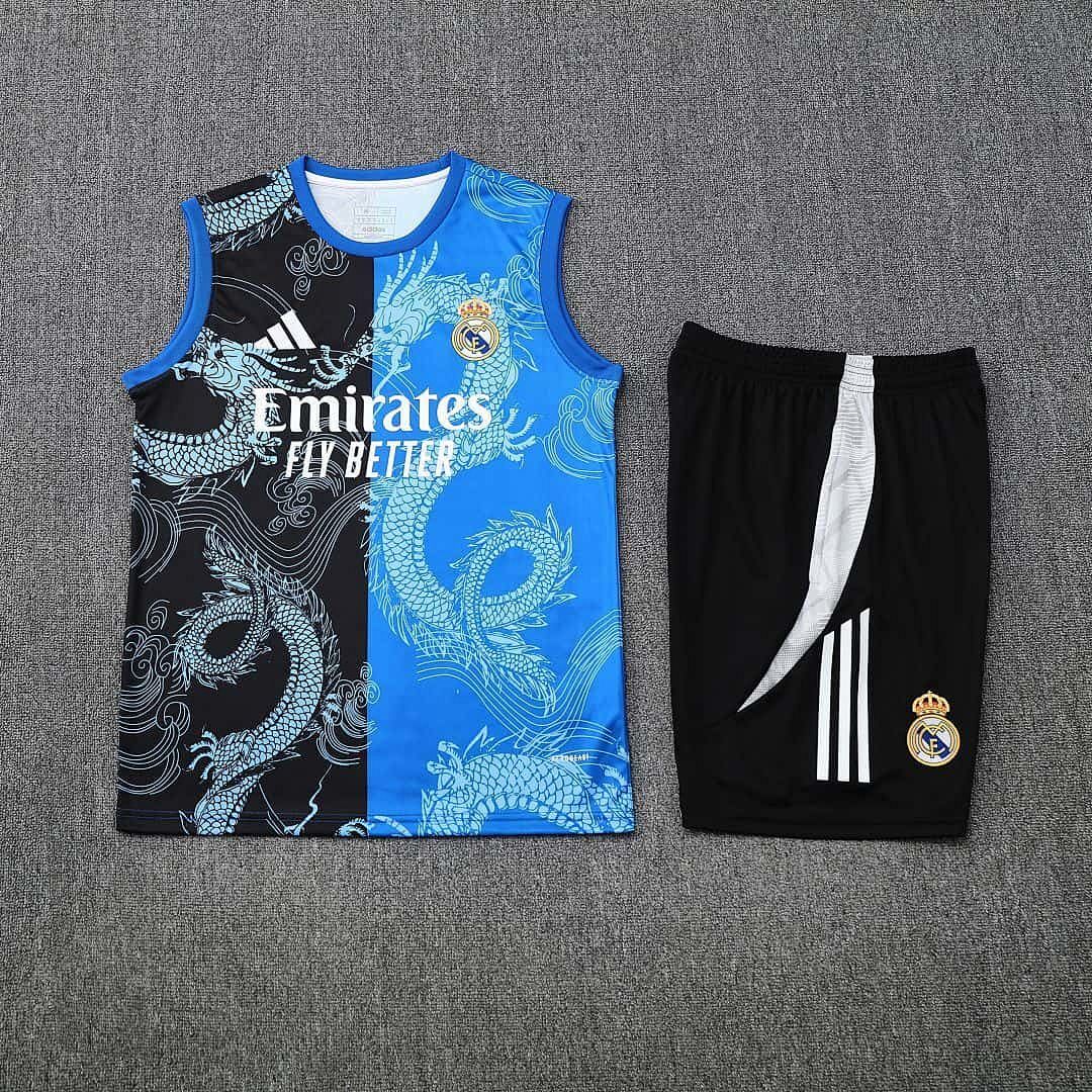25-26 Real Madrid Black&amp;Blue Dragon Training Kits Tracksuits Cheap Football Jersey Wholesale Yupoo 2