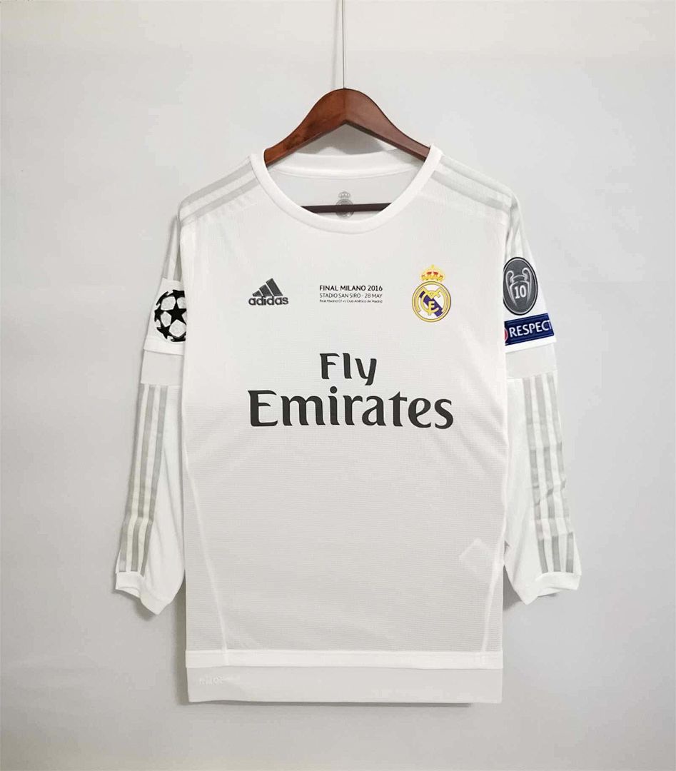 15-16 Real Madrid home white long sleeves