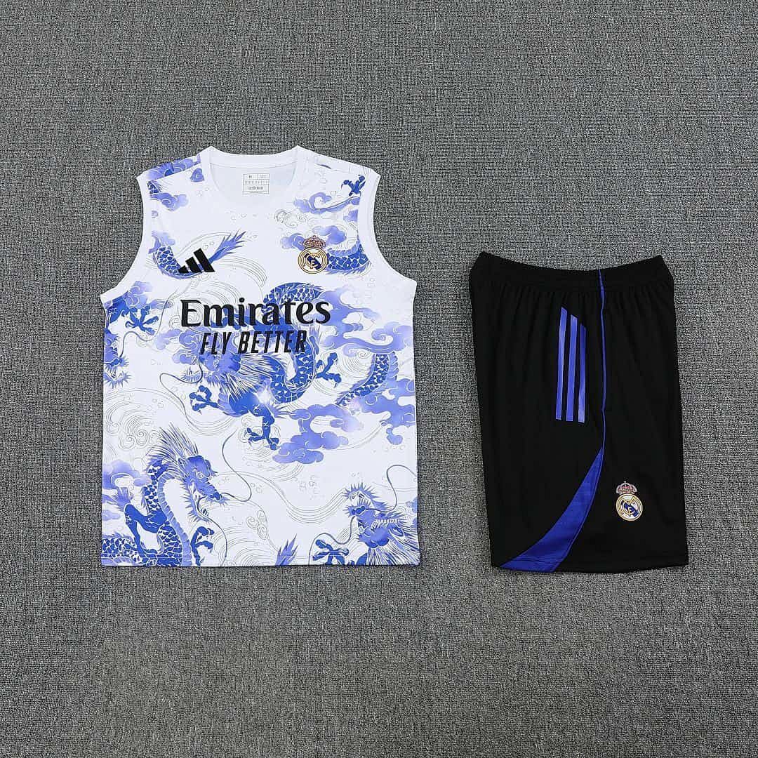25-26 Real Madrid Blue Dragon Training Kits Football Vest Suits 2