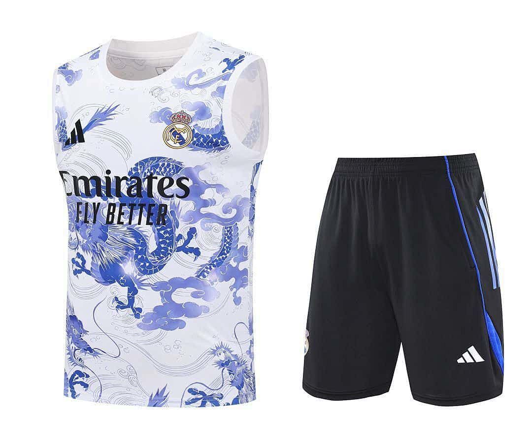 25-26 Real Madrid Blue Dragon Training Kits Football Vest Suits 3