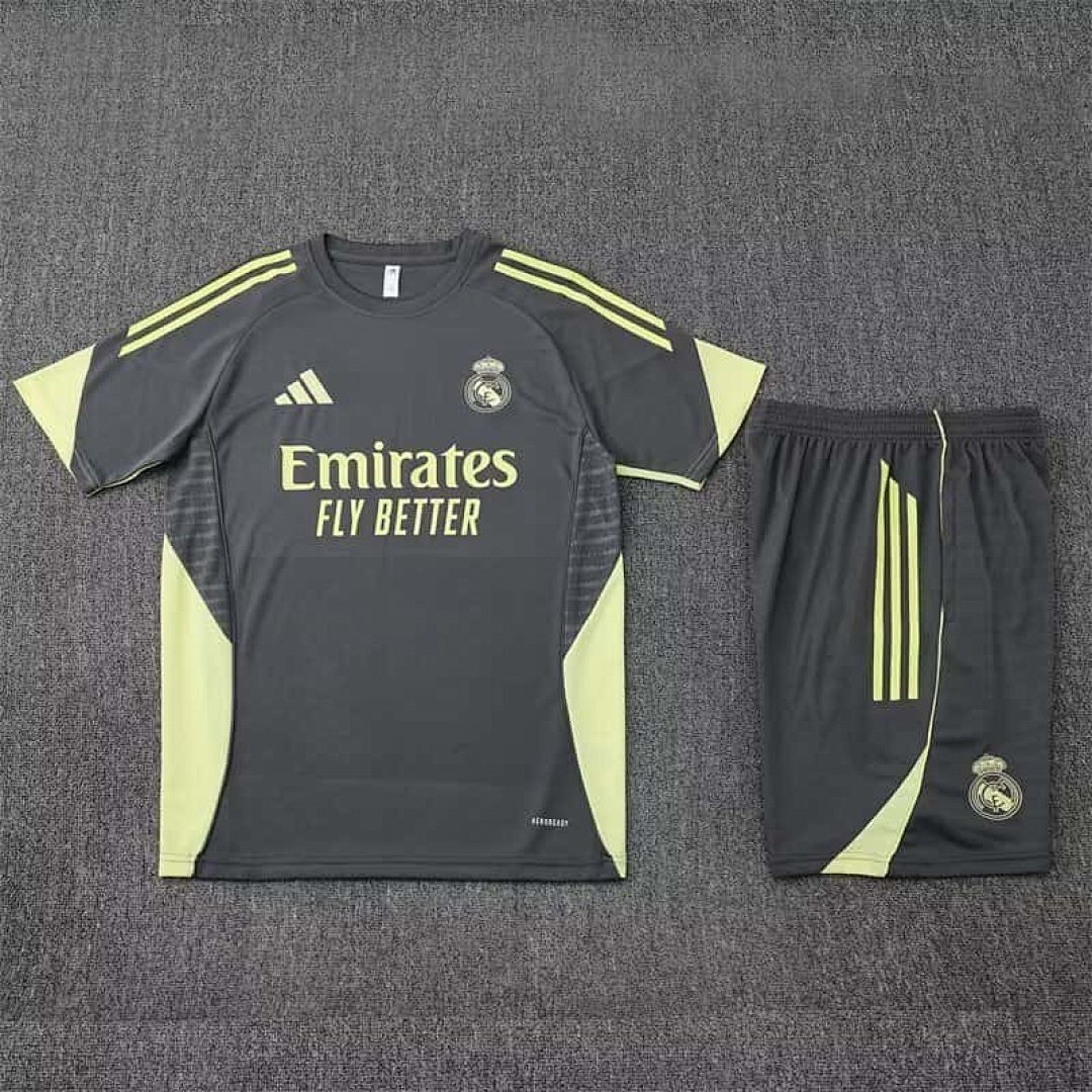 25-26 Real Madrid Grey&amp;Green Training Kits Football Tracksuits Cheap Football Jersey Wholesale Yupoo 3