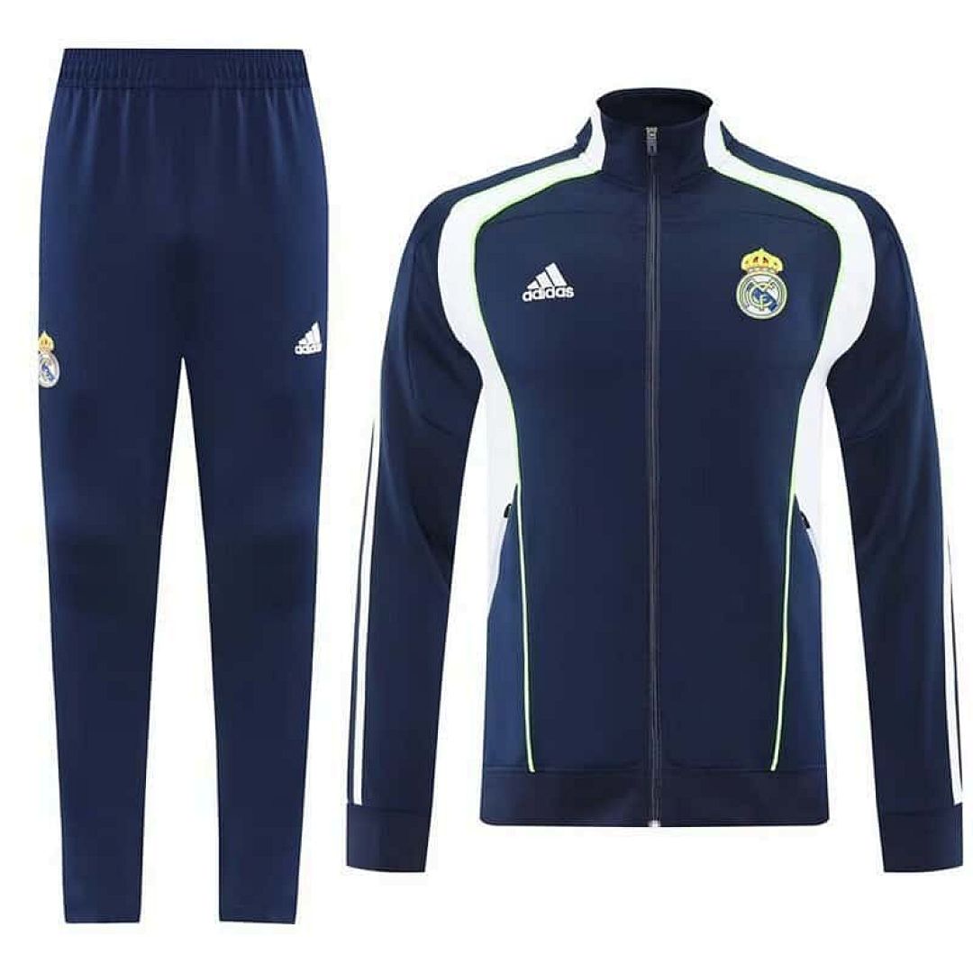 25-26 Real Madrid Navy&White Tracksuits Long Jacket Suits Cheap Football Jersey Wholesale Yupoo