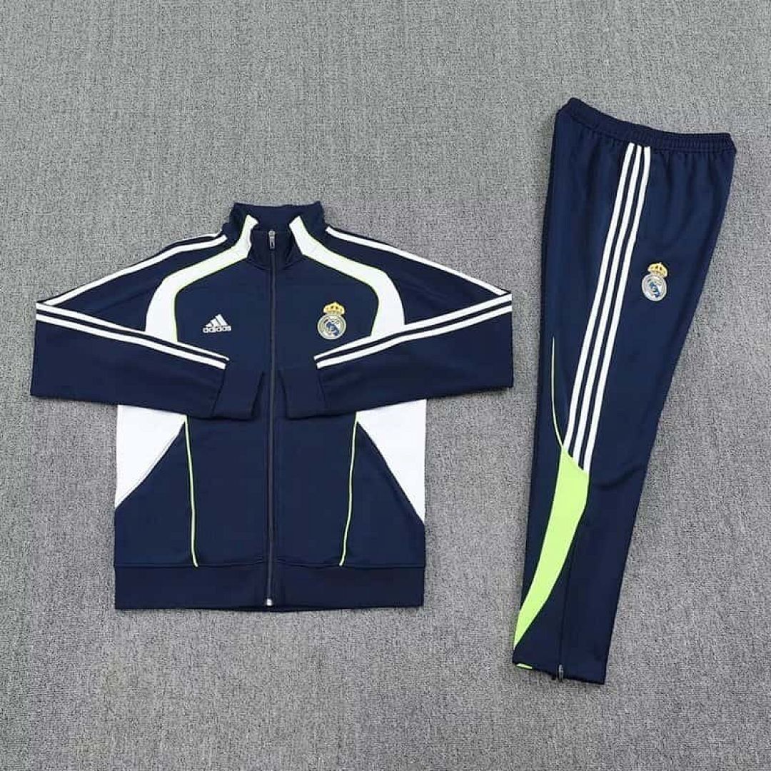 25-26 Real Madrid Navy&amp;White Tracksuits Long Jacket Suits Cheap Football Jersey Wholesale Yupoo 3
