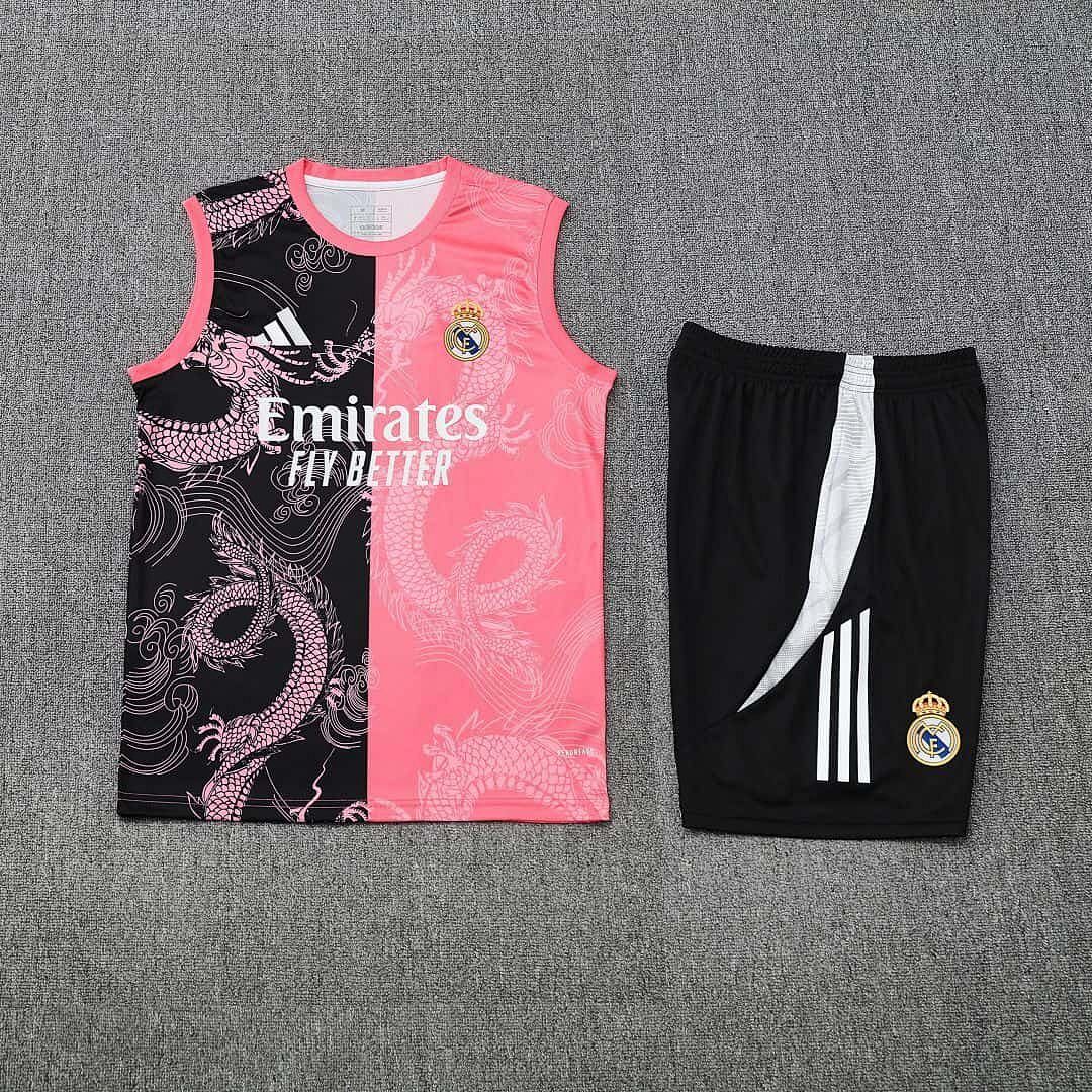 25-26 Real Madrid Pink&amp;Black Dragon Training Kits Tracksuits Cheap Football Jersey Wholesale Yupoo 2