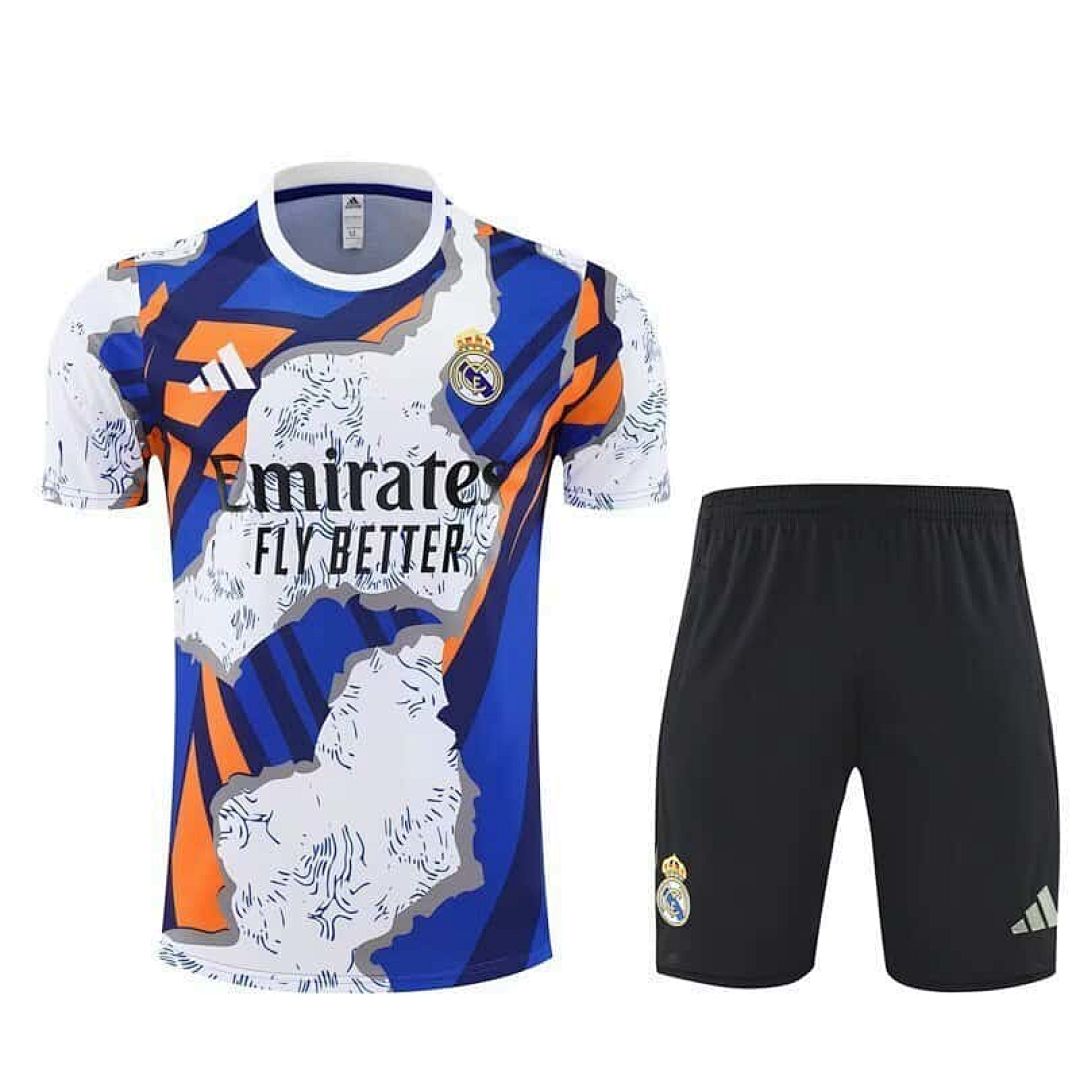 25-26 Real Madrid Pre-Match Blue&White Training Kits Football Tracksuits