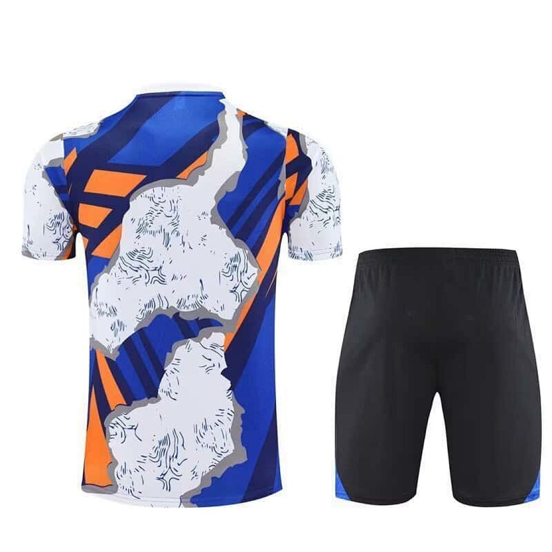 25-26 Real Madrid Pre-Match Blue&amp;White Training Kits Football Tracksuits 3