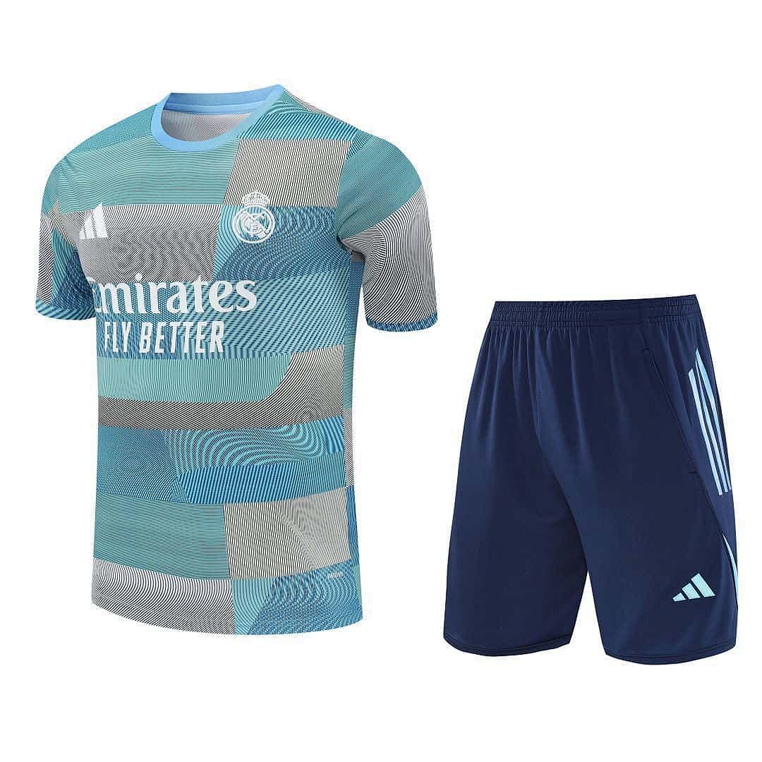 25-26 Real Madrid Training Kits Light Blue Tracksuits Cheap Football Jersey Wholesale Yupoo 2