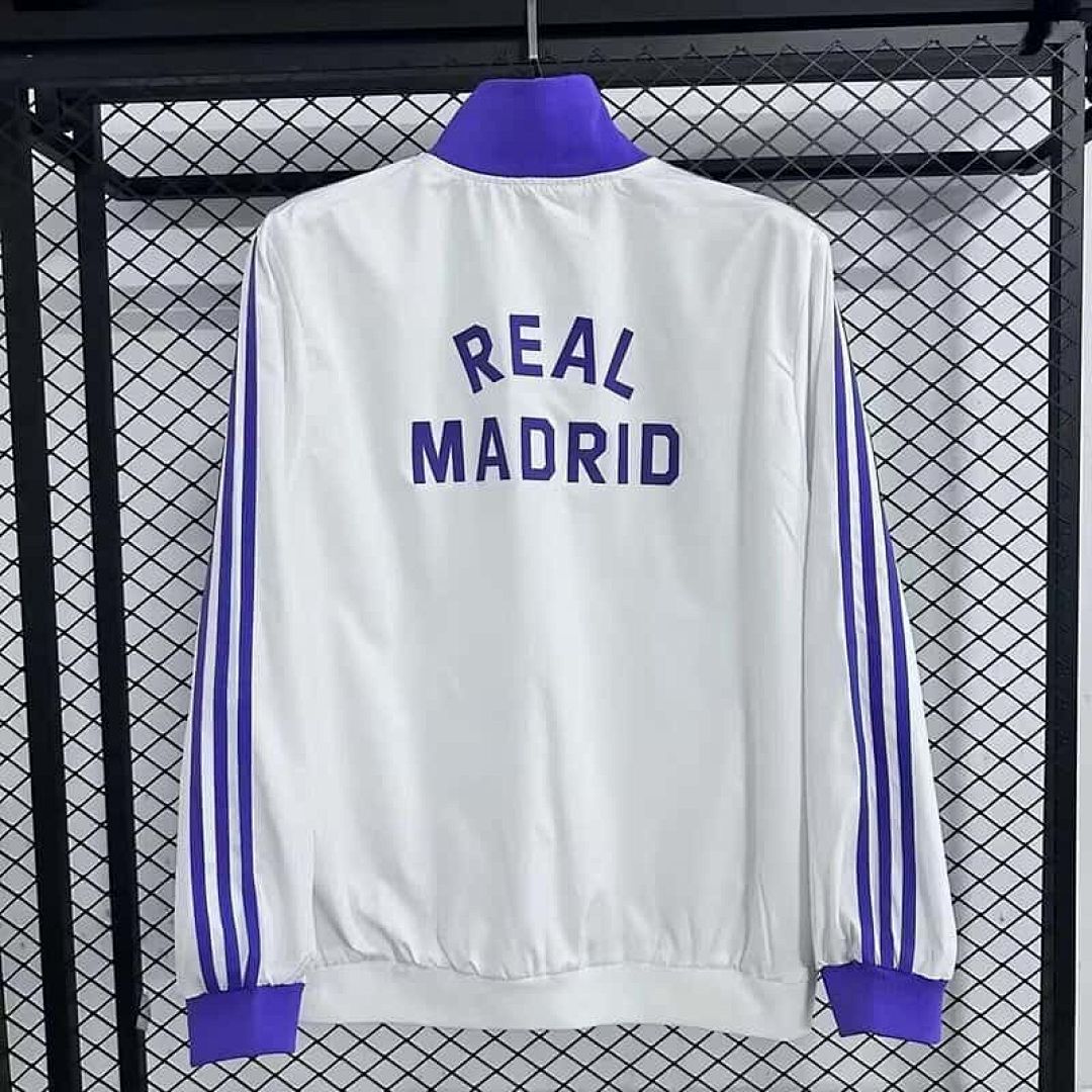25-26 Real Madrid Whte Windbreaker Jackets Cheap Football Jersey Wholesale Yupoo 2