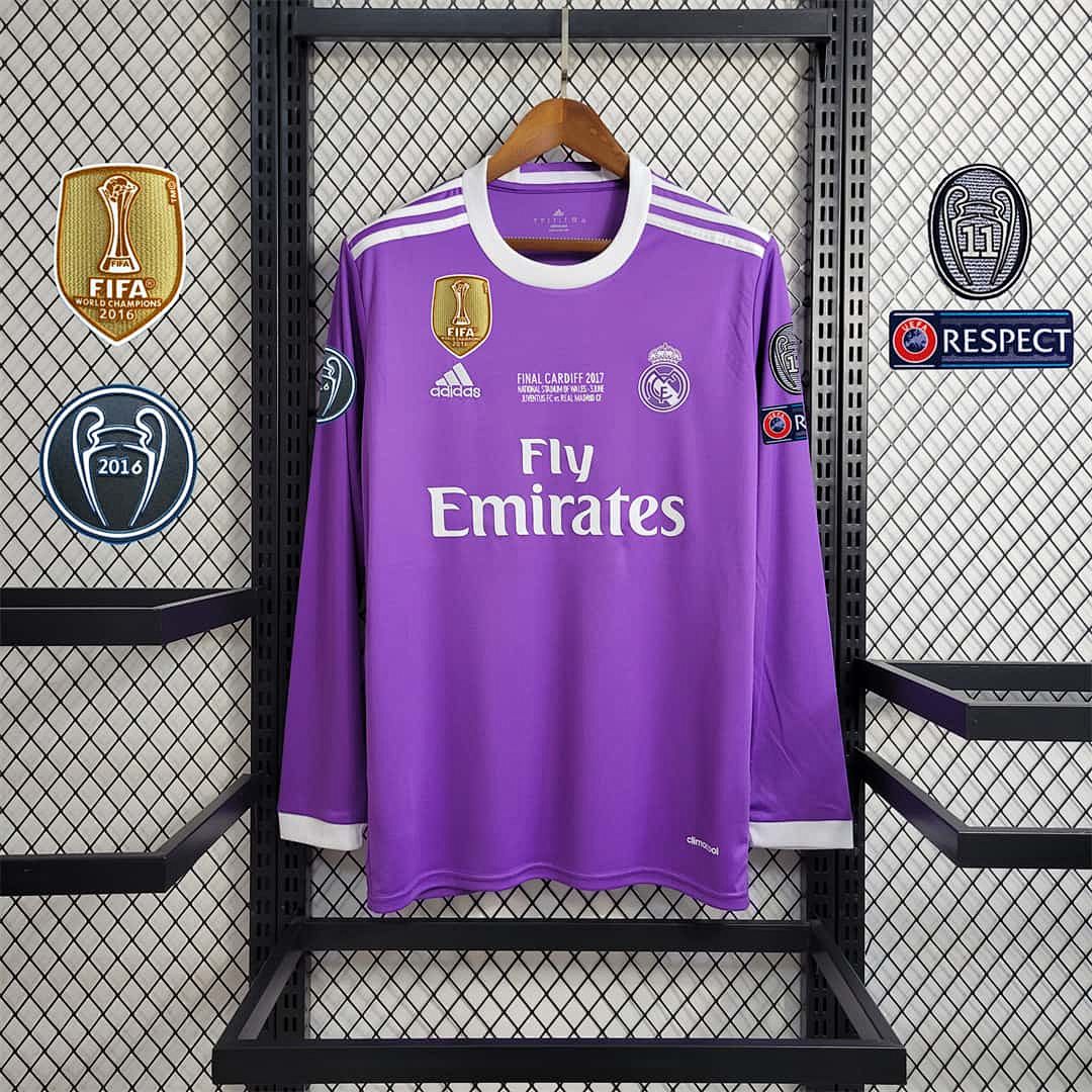 16-17 Real Madrid visitante morado manga larga