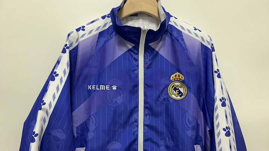 96-97 Real Madrid Retro Trench Coat Reversible Windbreaker Double-Sides Jacket 11