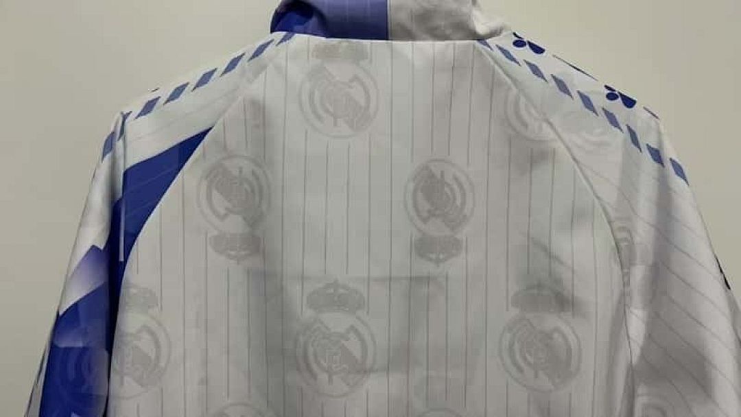 96-97 Real Madrid Retro Trench Coat Reversible Windbreaker Double-Sides Jacket 12