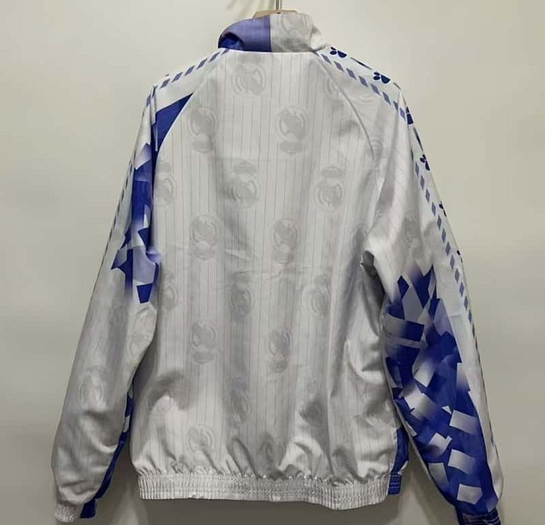 96-97 Real Madrid Retro Trench Coat Reversible Windbreaker Double-Sides Jacket 2