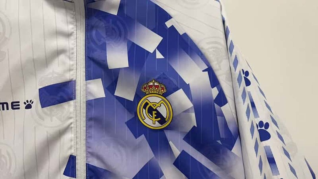 96-97 Real Madrid Retro Trench Coat Reversible Windbreaker Double-Sides Jacket 4