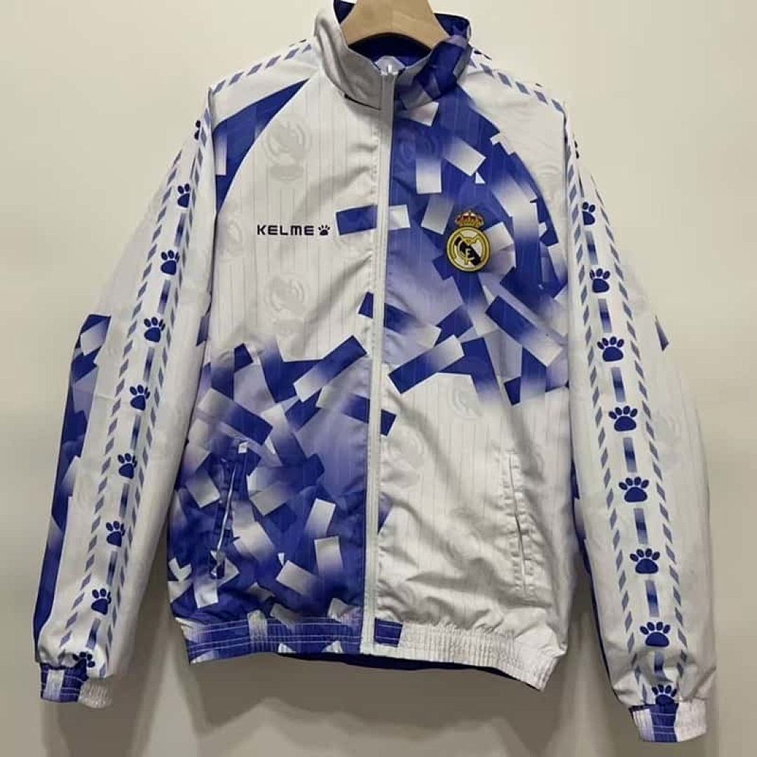 96-97 Real Madrid Retro Trench Coat Reversible Windbreaker Double-Sides Jacket 6