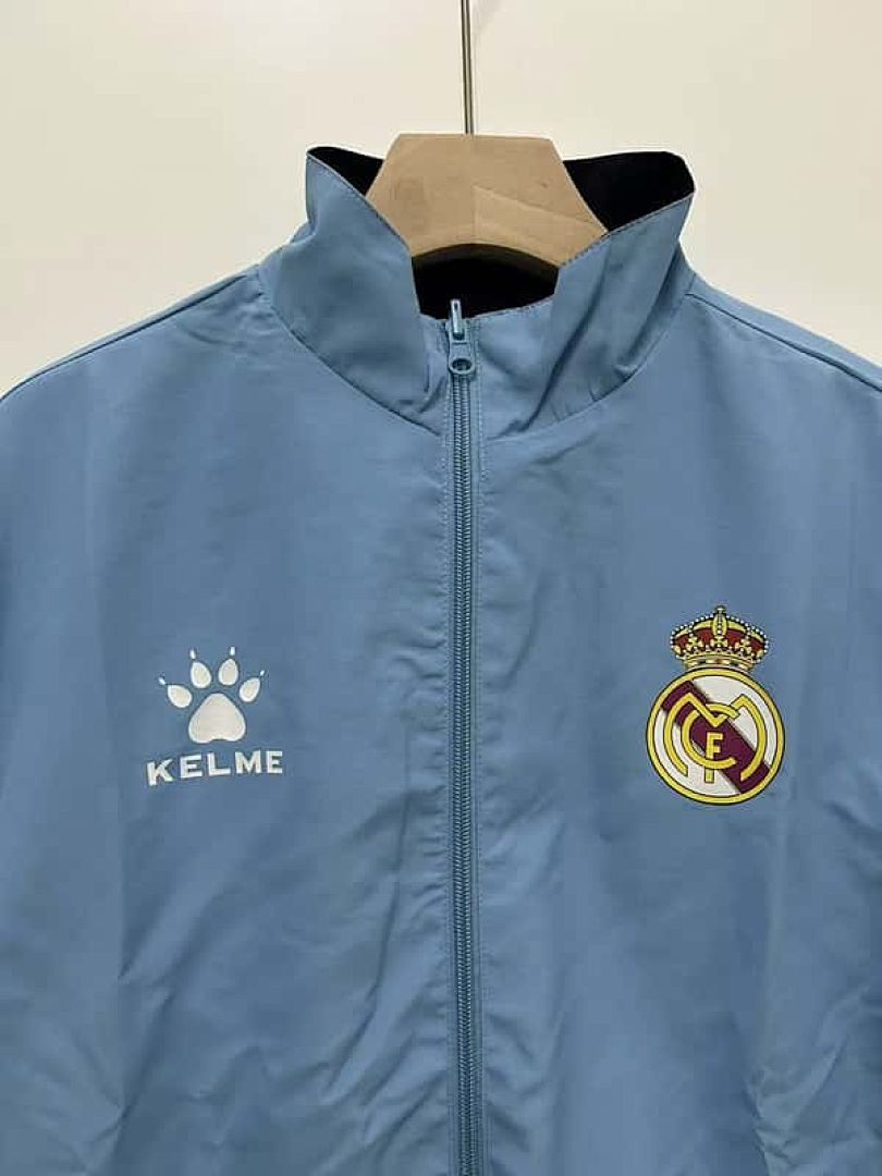 97-98 Real Madrid Retro Trench Coat Reversible Windbreaker Double-Sides Jacket 4