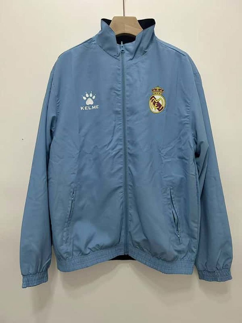 97-98 Real Madrid Retro Trench Coat Reversible Windbreaker Double-Sides Jacket 5