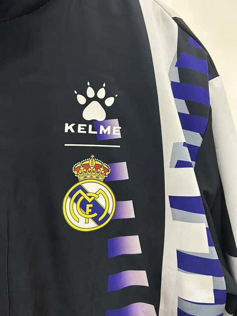97-98 Real Madrid Retro Trench Coat Reversible Windbreaker Double-Sides Jacket 6