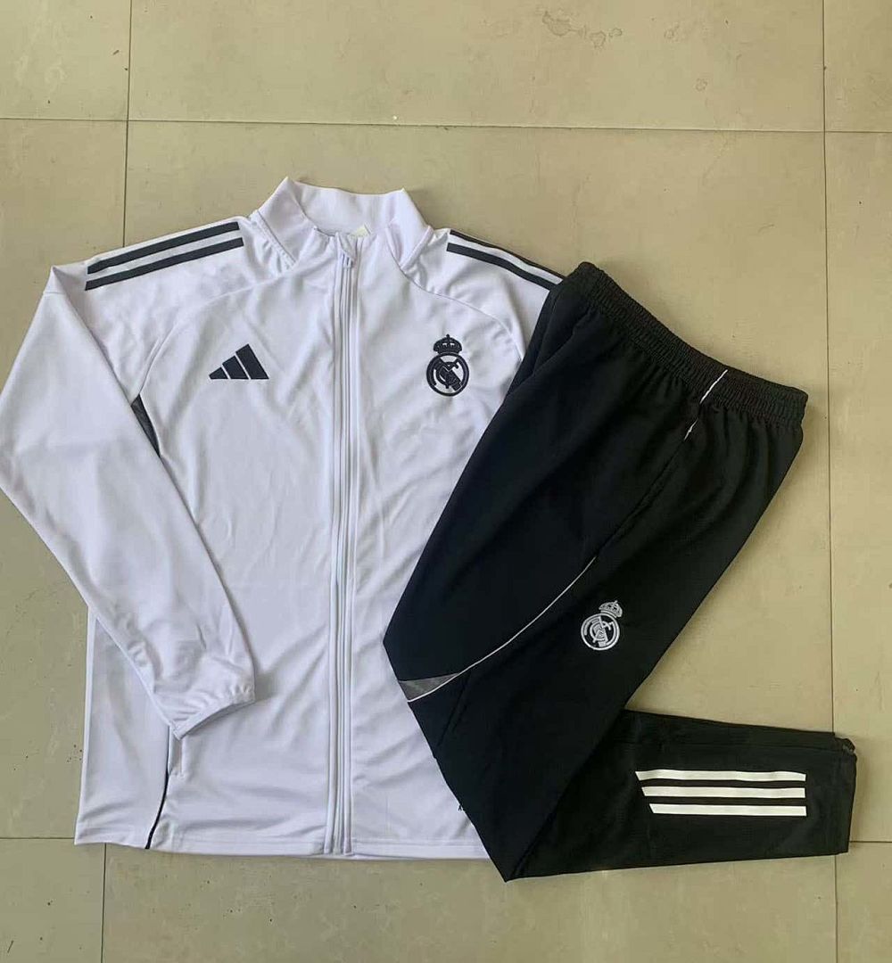 25-26 Kids Real Madrid Training Kits Jacket Tracksuits Cheap Football Jersey Wholesale Yupoo 2