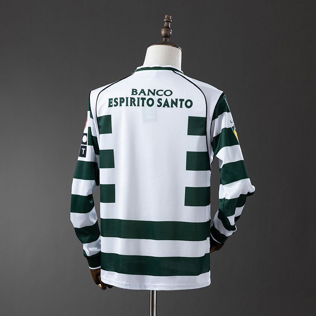 Retro Long Sleeve Sporting Lisbon 01/03 Home S-XXL 2