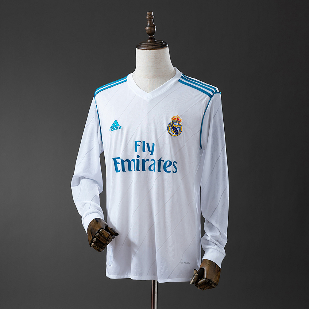 Retro Long Sleeve Real Madrid 17/18 Home S-XXL 8