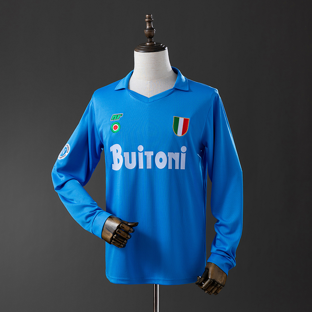 Retro Long Sleeve Napoli 87/88 Home S-XXL 8
