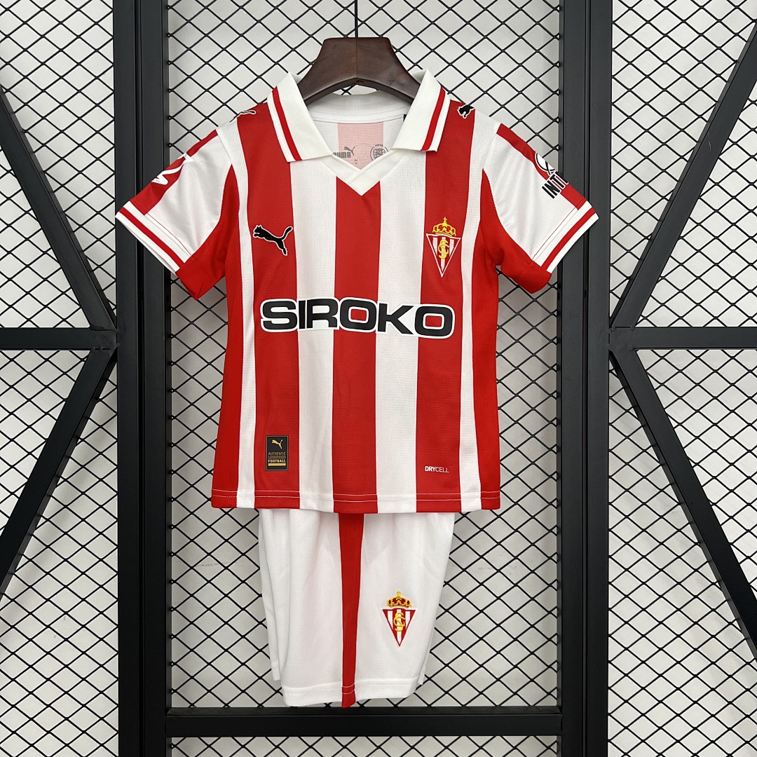 25/26 Kids Sporting Gijon Home Size: 16-28 5