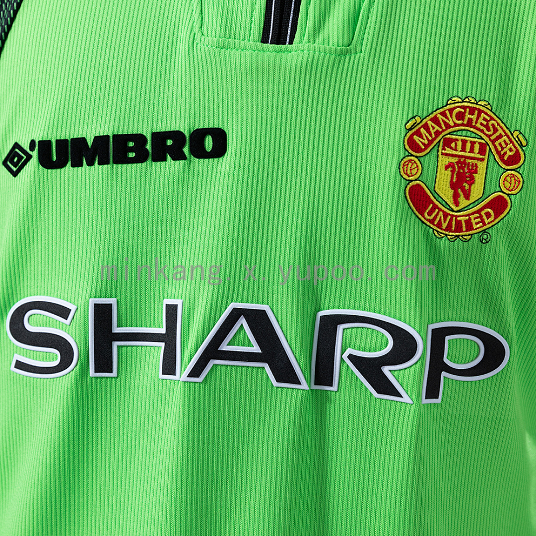 M-U 1998/99 Goalkeeper - Green Long Sleeve Retro Jersey S-XXL 5