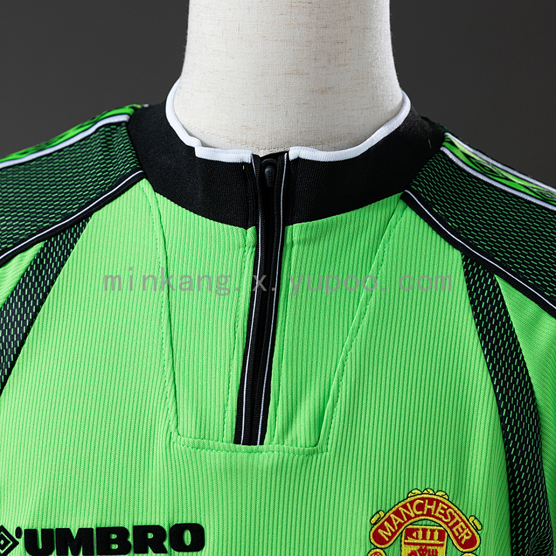 M-U 1998/99 Goalkeeper - Green Long Sleeve Retro Jersey S-XXL 6