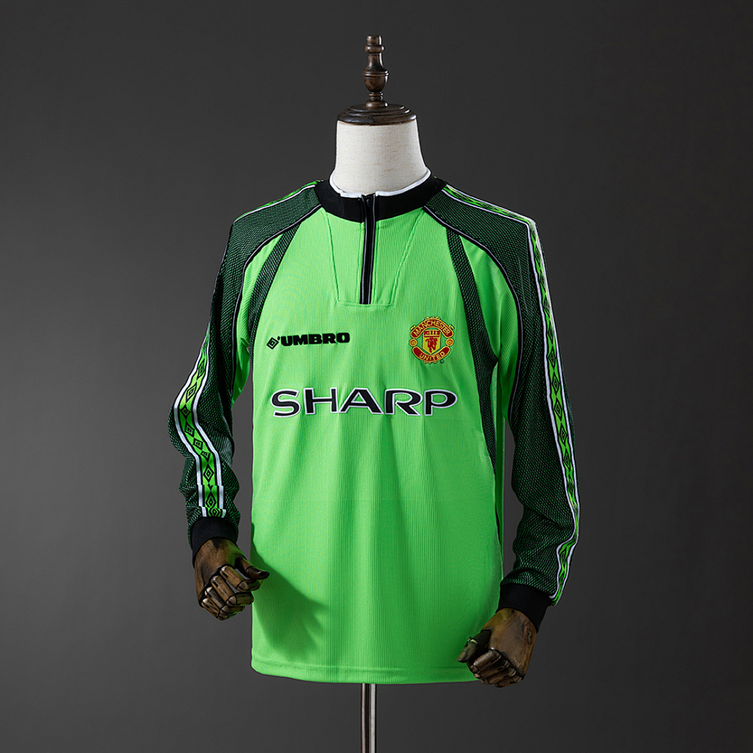 M-U 1998/99 Goalkeeper - Green Long Sleeve Retro Jersey S-XXL 8