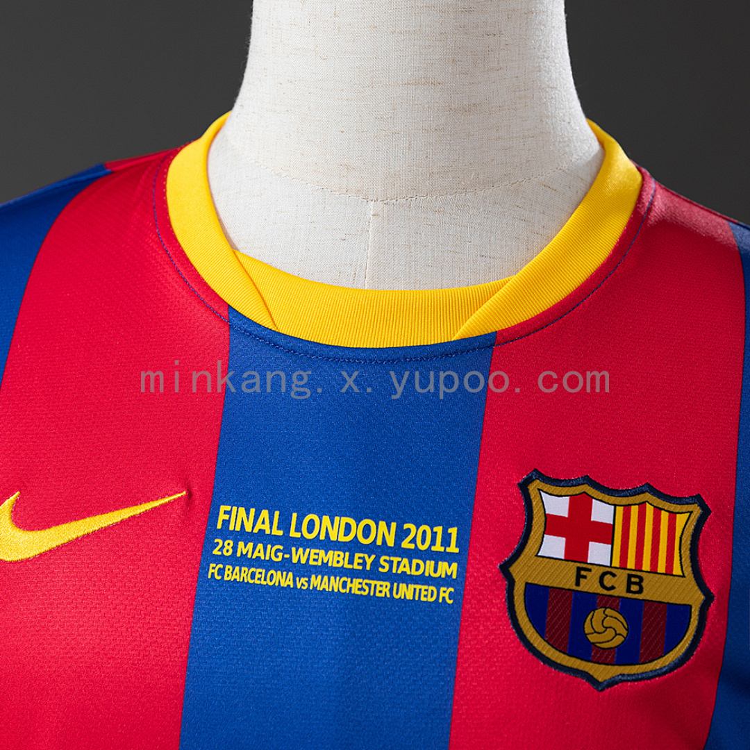 Barcelona 2010/11 Home Champions League Edition Long Sleeve Retro Jersey S-XXL 7