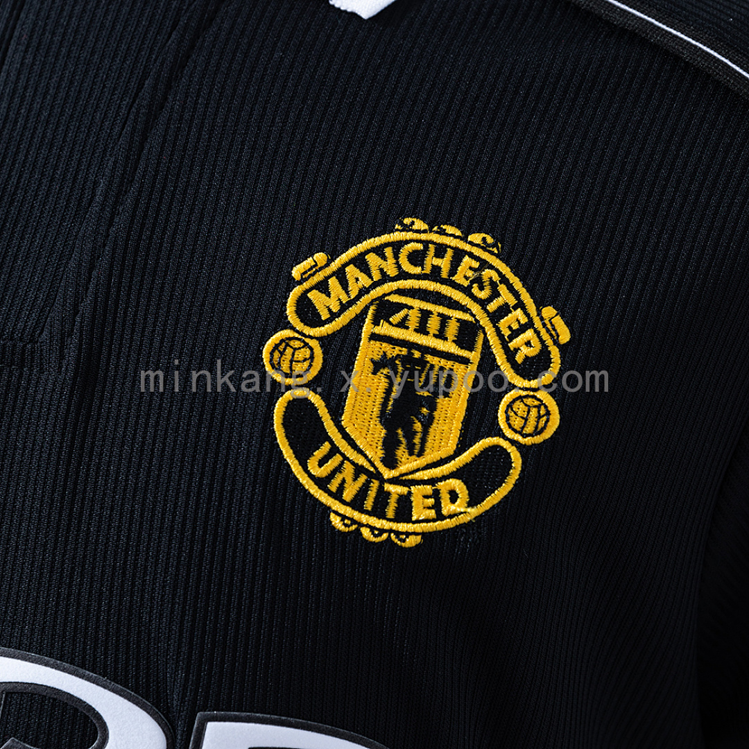 M-U 1998/99 Black Long Sleeve Retro Jersey S-XXL 4