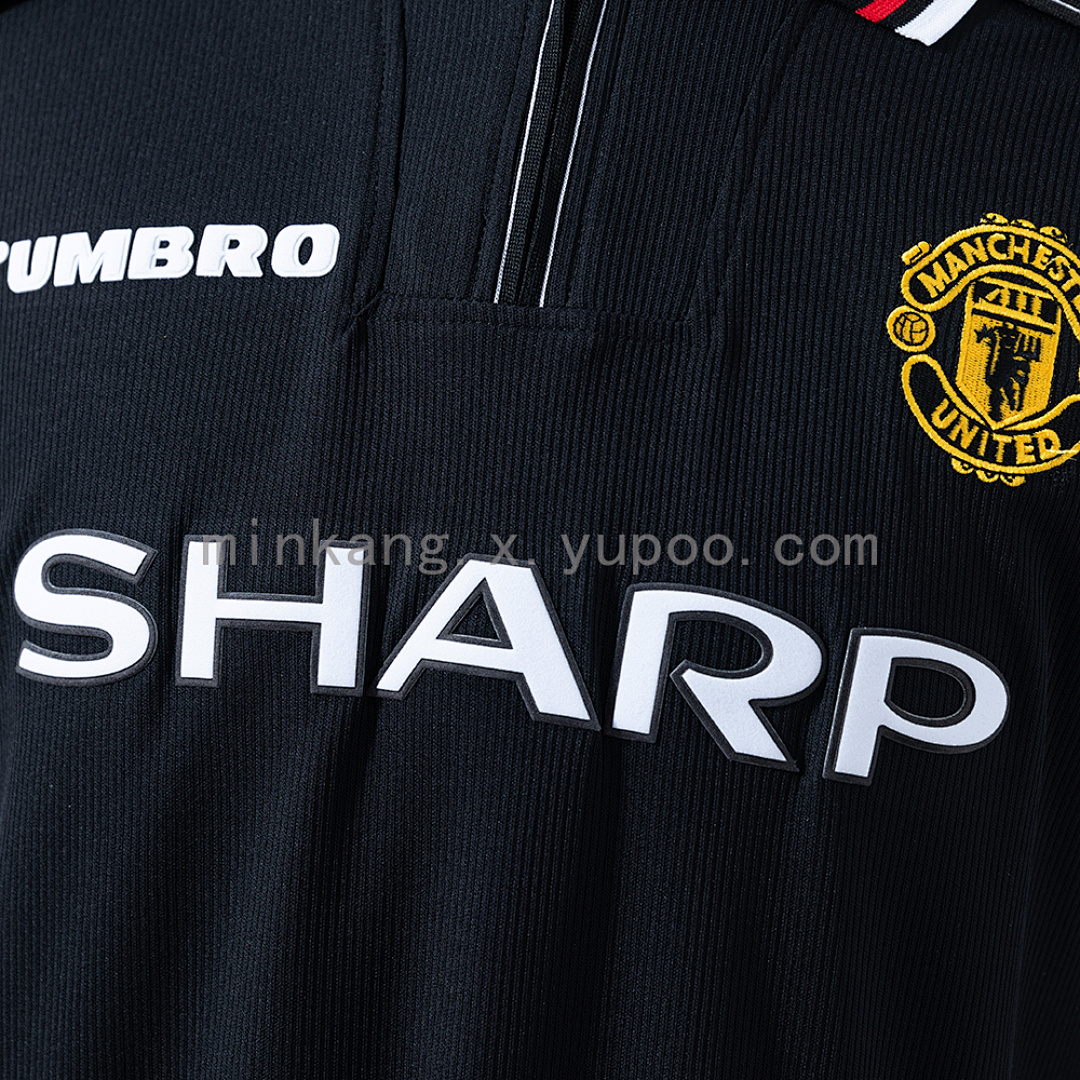 M-U 1998/99 Black Long Sleeve Retro Jersey S-XXL 5