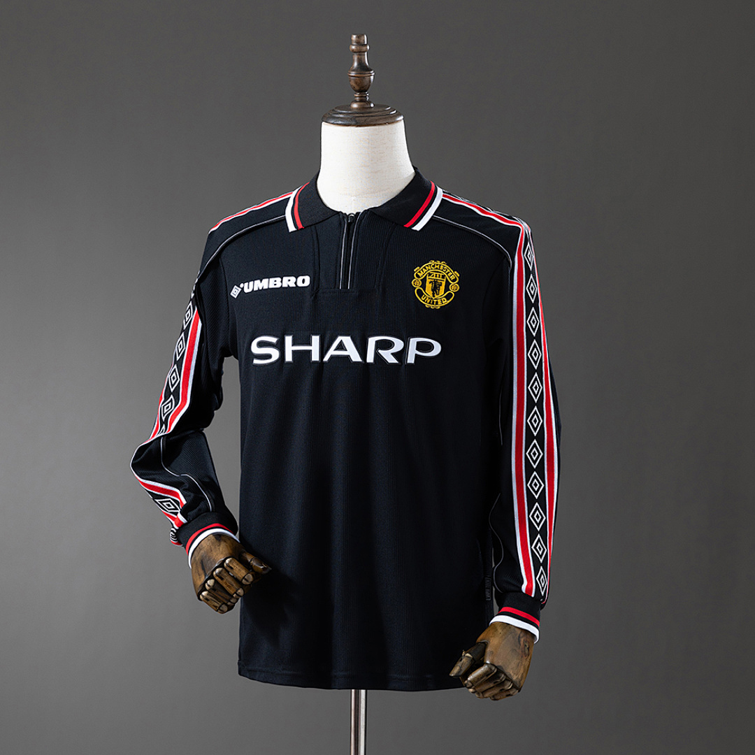 M-U 1998/99 Black Long Sleeve Retro Jersey S-XXL 8
