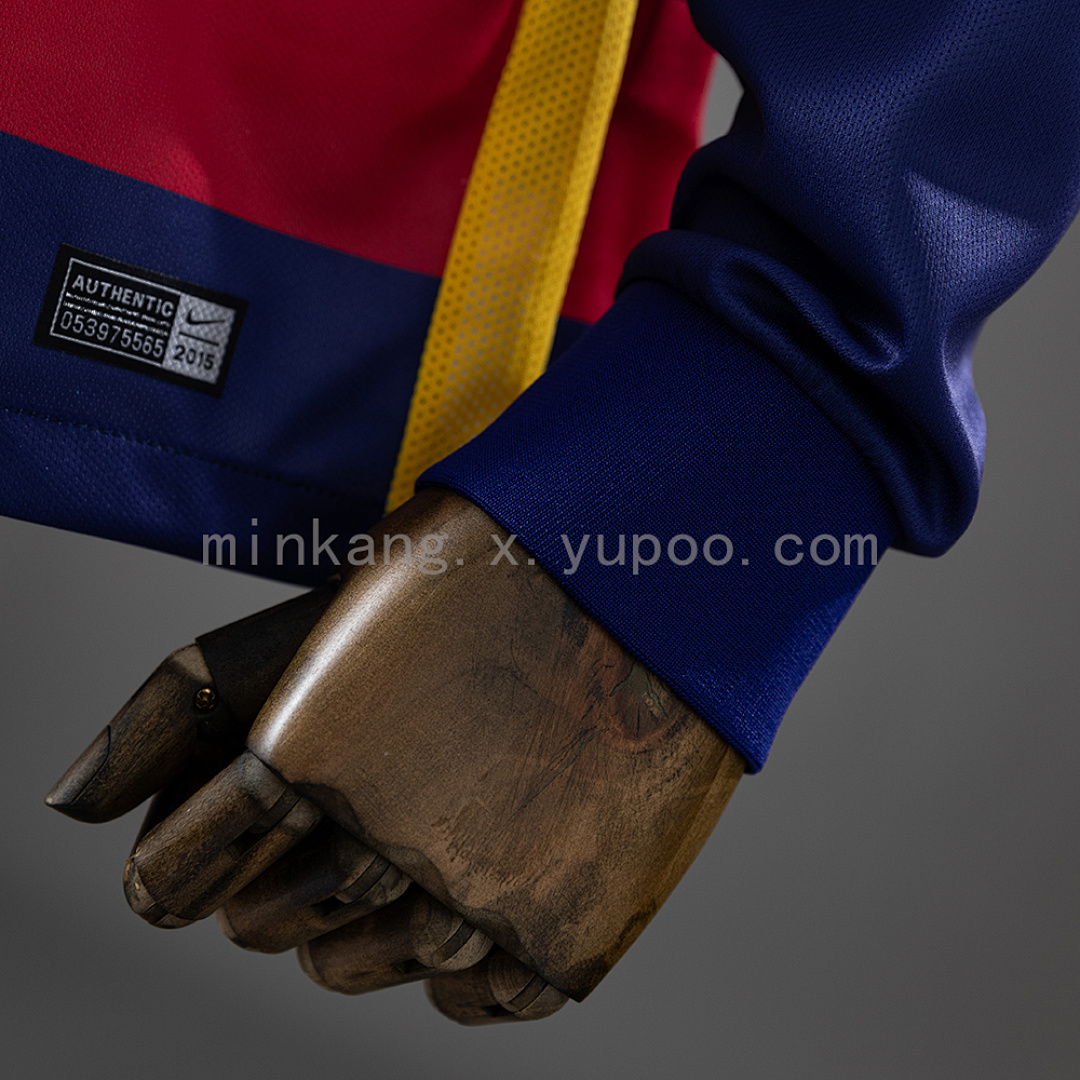Barcelona 2015/16 Home Long Sleeve Retro Jersey S-XXL 2