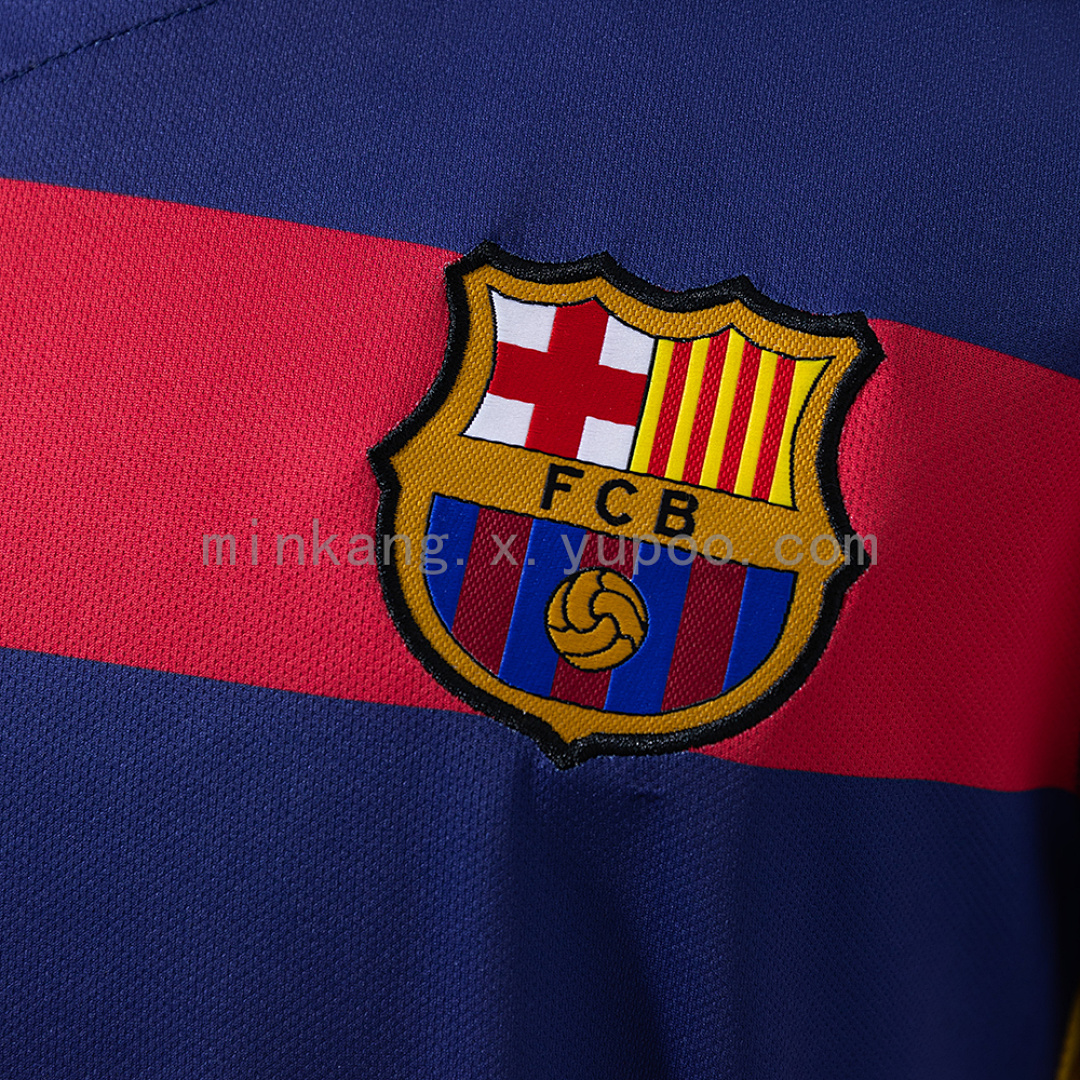 Barcelona 2015/16 Home Long Sleeve Retro Jersey S-XXL 4