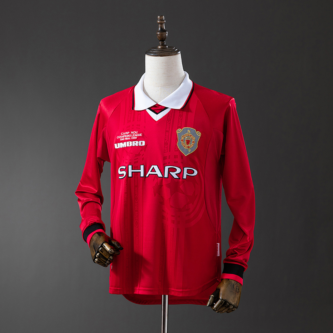 M-U 1999/00 Home Long Sleeve Retro Jersey S-XXL 9