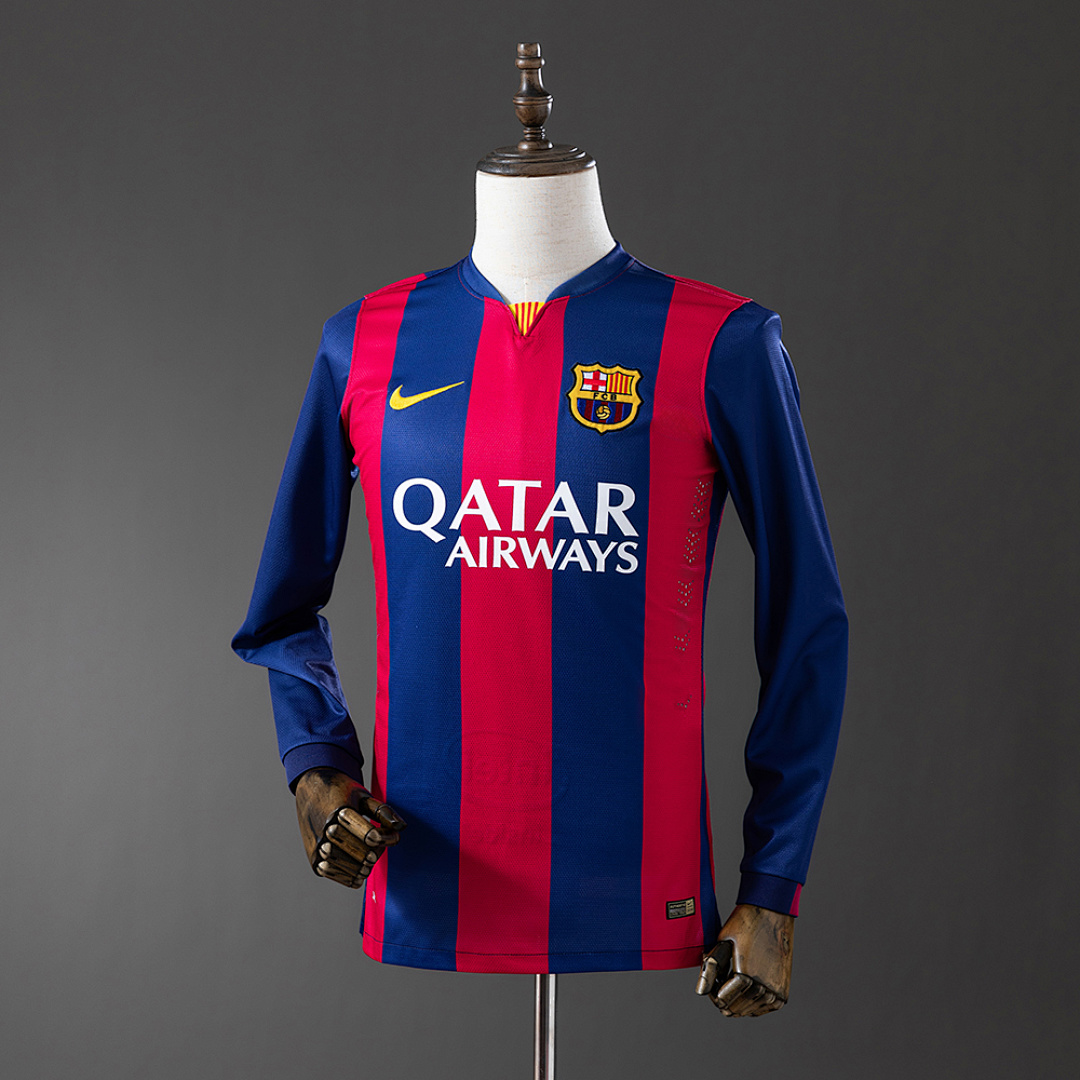 Barcelona 2014/15 Home Long Sleeve Retro Jersey S-XXL 2