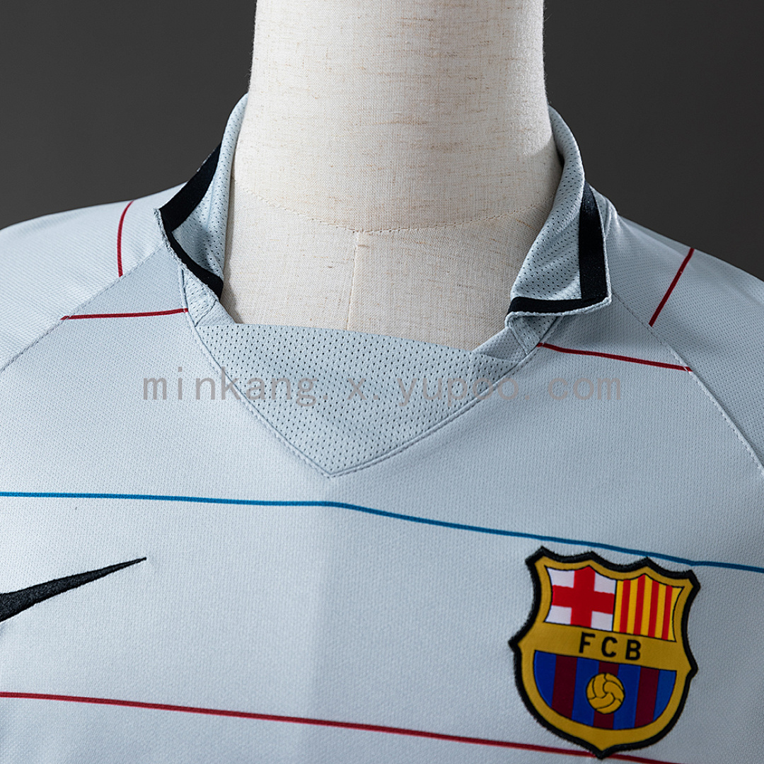 Barcelona 03/04 Away Retro Long Sleeve Jersey S-XXL 5