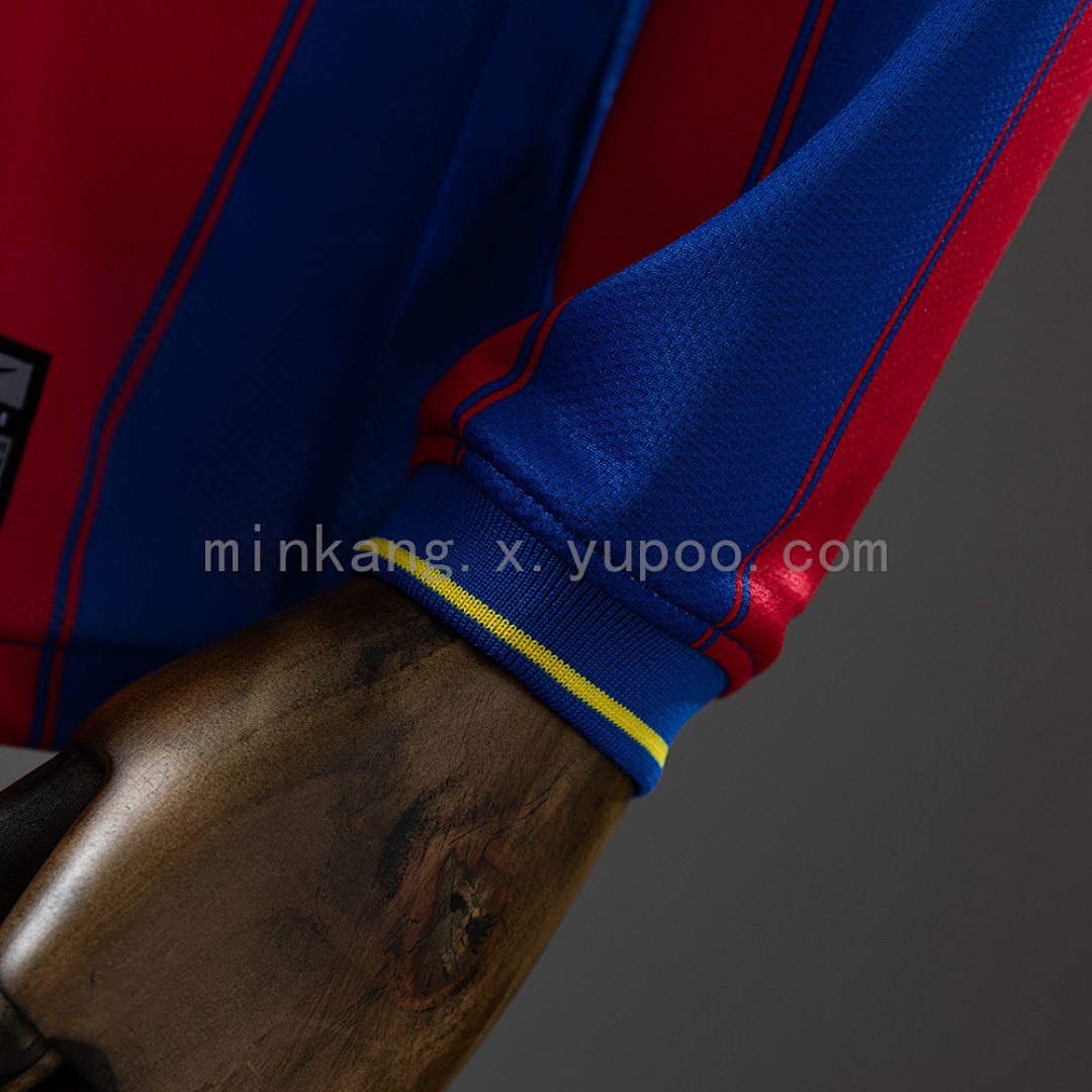 Barcelona 09/10 Home Long Sleeve Retro Jersey S-XXL 3