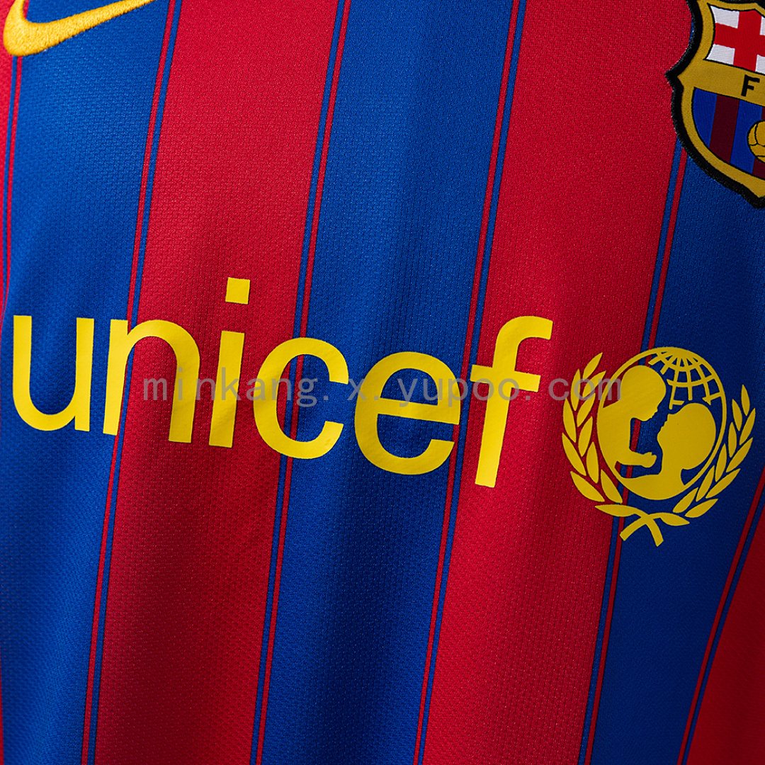 Barcelona 09/10 Home Long Sleeve Retro Jersey S-XXL 6