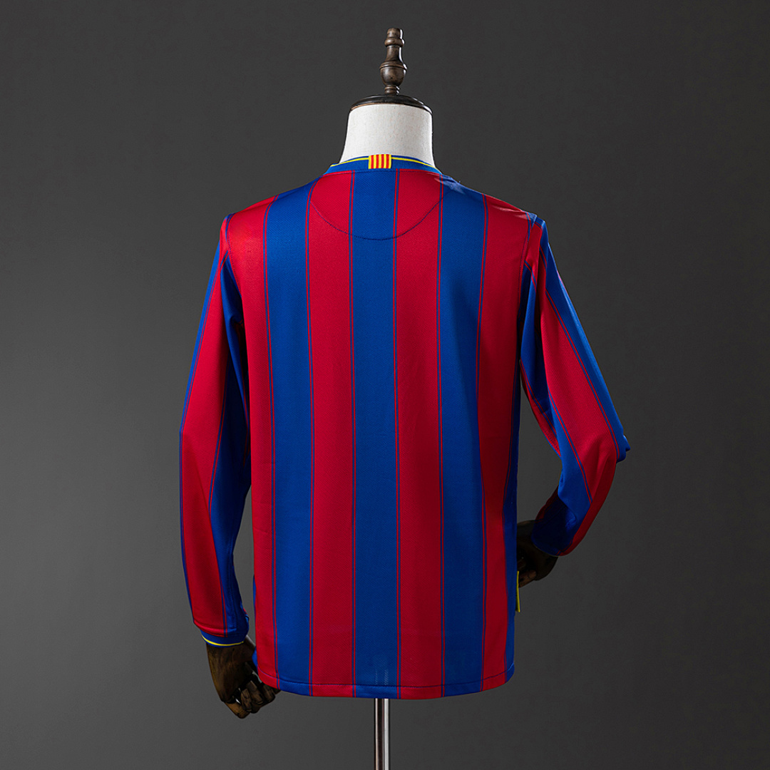 Barcelona 09/10 Home Long Sleeve Retro Jersey S-XXL 8