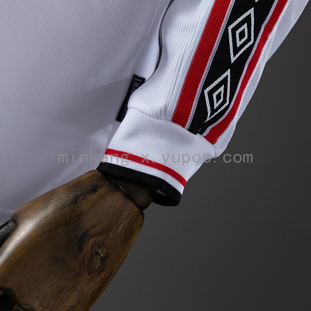 M-U 98/99 White Long Sleeve Retro Jersey S-XXL 8