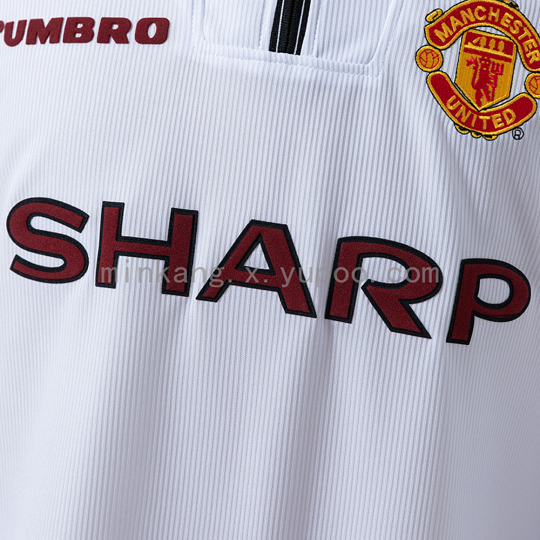 M-U 98/99 White Long Sleeve Retro Jersey S-XXL 5
