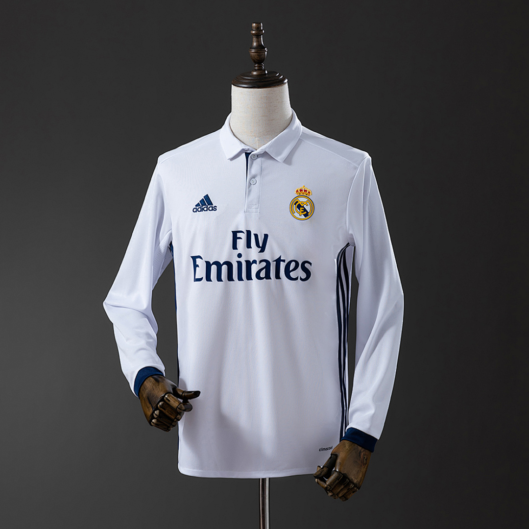 Real Madrid 16/17 Home Long Sleeve Retro Jersey S-XXL