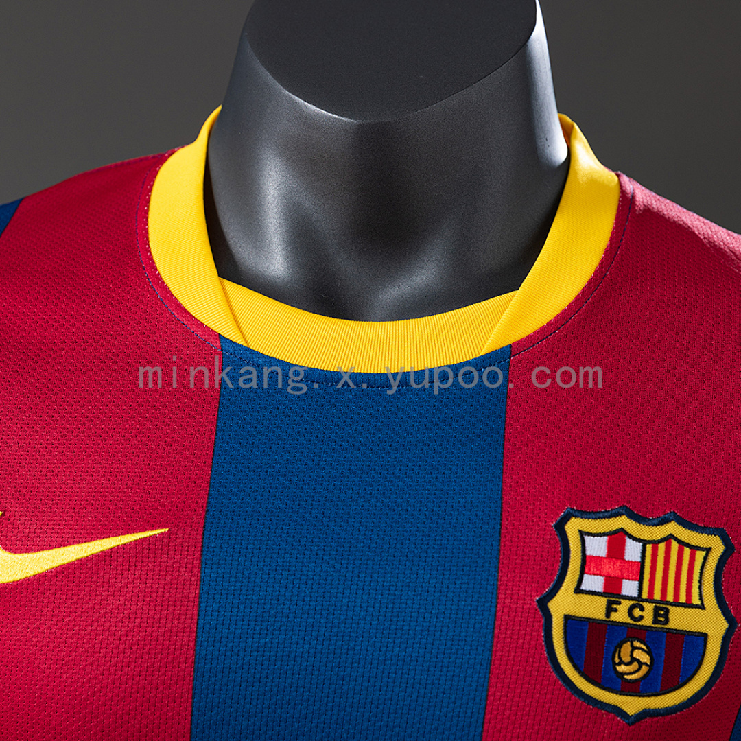Barcelona 10/11 Home Long Sleeve Player Version Retro Jersey S-3XL 7
