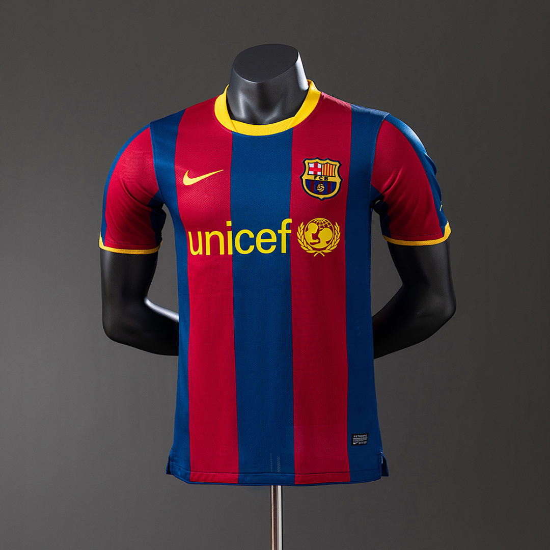 Barcelona 10/11 Home Long Sleeve Player Version Retro Jersey S-3XL 9