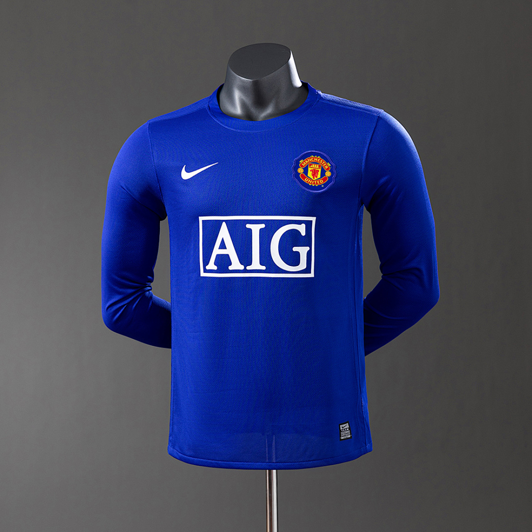 M-U 08/09 Third Away Long Sleeve Player Version Retro Jersey S-3XL 9